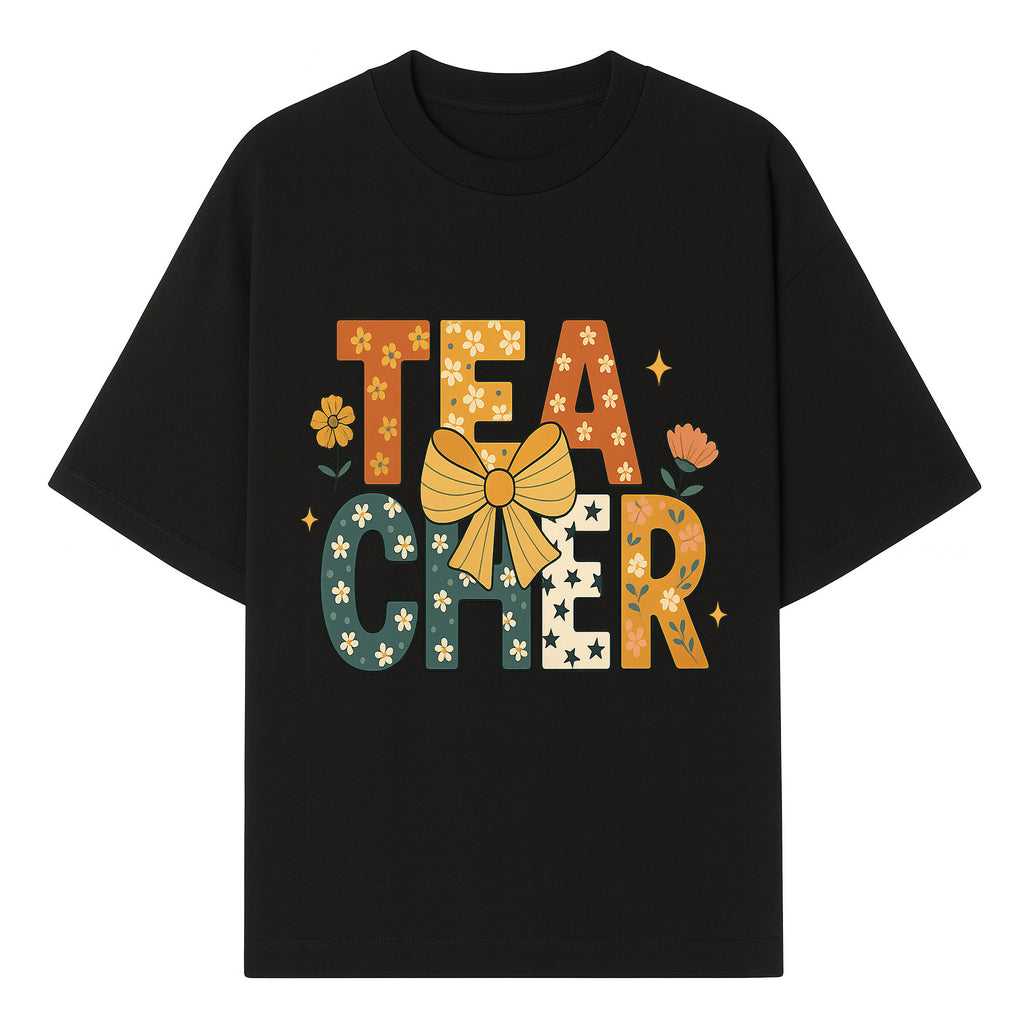 Floral Teacher Appreciation Art Print with Ribbon - Cute Gifts for Educators and Classroom Decor - T-shirt 1758093392345.jpg