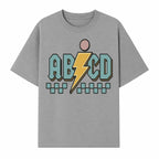 Colorful ABCD Lightning Bolt Graphic Tee for Kids - Fun, Educational, and Stylish Clothing - T-shirt 1758093392348.jpg