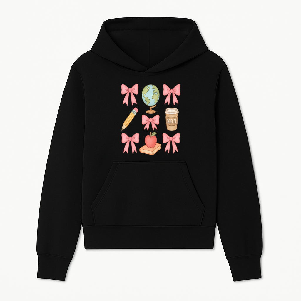 Colorful School and Coffee Themed Stickers Set with Bows, Apple, Globe, Pencil, and Books - Cute Teacher Gifts - Hoodie 1758093392429.jpg