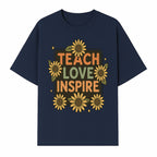 Teach Love Inspire Wall Art with Sunflowers - Motivational Home Decor for Teachers and Educators, Positive Vibes Decor - T-shirt 1758093392437.jpg