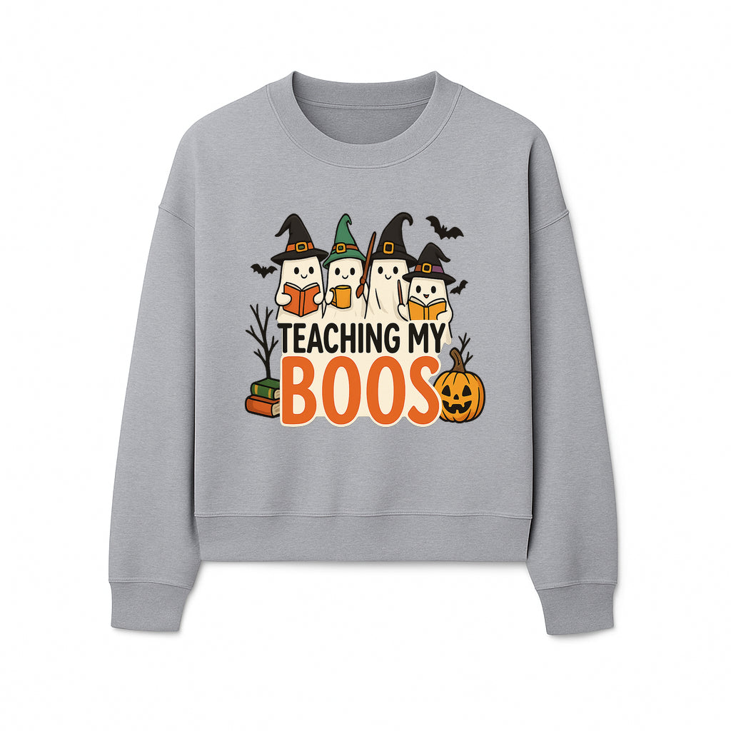 Teaching My Boos Halloween Ghosts Graphic Tee, Cute Witch Ghosts, Spooky Fun, Fall Apparel for Kids and Adults - Sweatshirt 1758093392447.jpg
