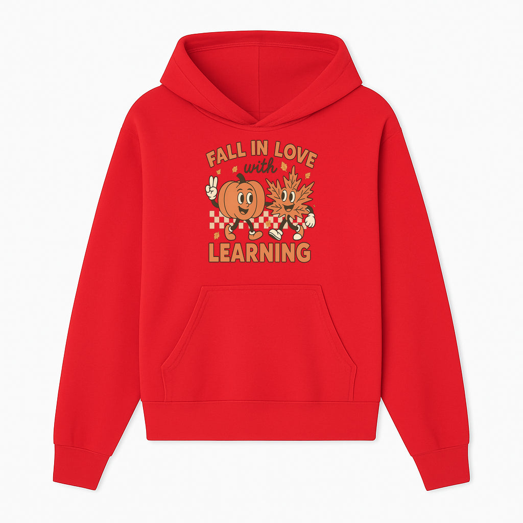 Fall in Love with Learning: Cute Pumpkin & Leaf Character Autumn School Decor - Hoodie 1758093392736.jpg