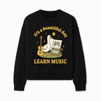 Music Learning Duck T-Shirt, Cute Guitar Design, It's a Beautiful Day, Fun Music Education Apparel for Kids and Adults - Sweatshirt 1758093392865.jpg