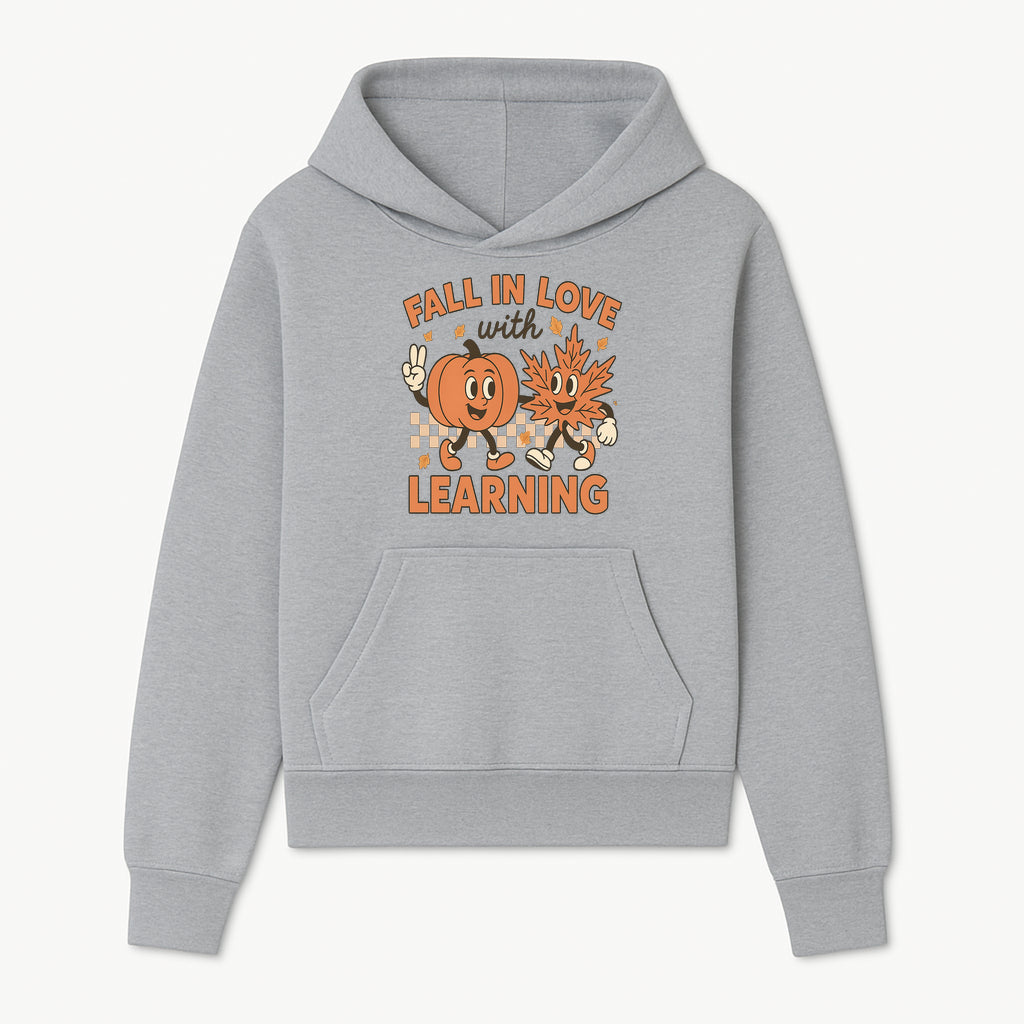 Fall in Love with Learning: Cute Pumpkin & Leaf Character Autumn School Decor - Hoodie 1758093392901.jpg