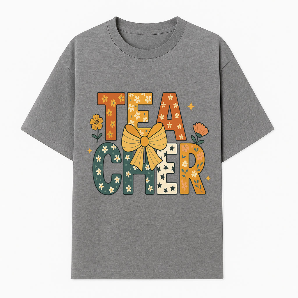 Floral Teacher Appreciation Art Print with Ribbon - Cute Gifts for Educators and Classroom Decor - T-shirt 1758093392910.jpg