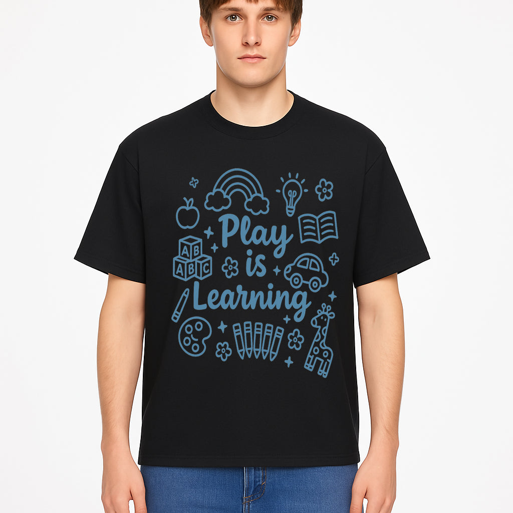 Play is Learning Kids Wall Art - Educational Nursery Decor with Rainbow, Blocks, and Fun Illustrations for Children s Room - T-shirt 1758093392927.jpg