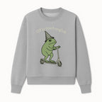 Funny Frog Scooting Off to Teach English T-Shirt, Cute Teacher Gift, Humorous Classroom Apparel, Whimsical Design for ESL Educators - Sweatshirt 1758093393008.jpg