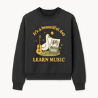 Music Learning Duck T-Shirt, Cute Guitar Design, It's a Beautiful Day, Fun Music Education Apparel for Kids and Adults - Sweatshirt 1758093393019.jpg