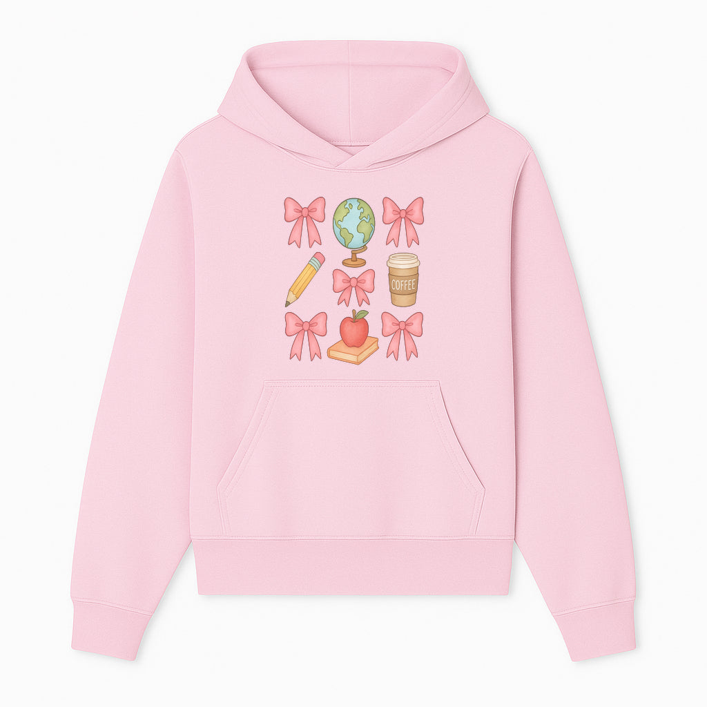 Colorful School and Coffee Themed Stickers Set with Bows, Apple, Globe, Pencil, and Books - Cute Teacher Gifts - Hoodie 1758093393247.jpg