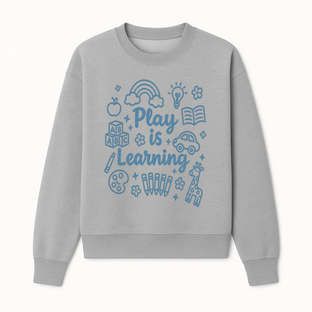 Play is Learning Kids Wall Art - Educational Nursery Decor with Rainbow, Blocks, and Fun Illustrations for Children s Room - Sweatshirt 1758093393311.jpg