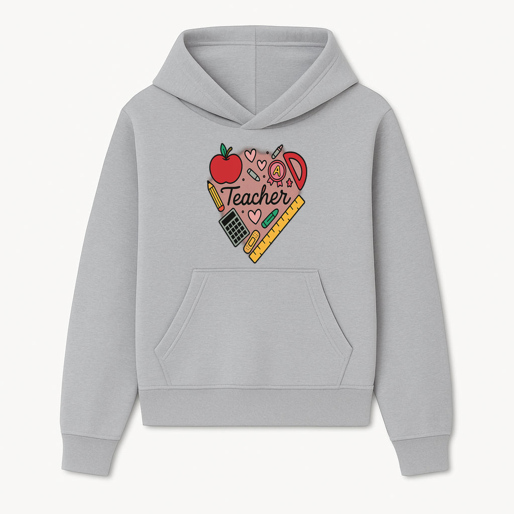 Teacher Appreciation Heart Design T-Shirt | Cute Apple, Supplies & Hearts | Perfect Gift for Educators - Hoodie 1758093393532.jpg