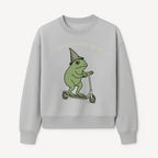 Funny Frog Scooting Off to Teach English T-Shirt, Cute Teacher Gift, Humorous Classroom Apparel, Whimsical Design for ESL Educators - Sweatshirt 1758093393724.jpg