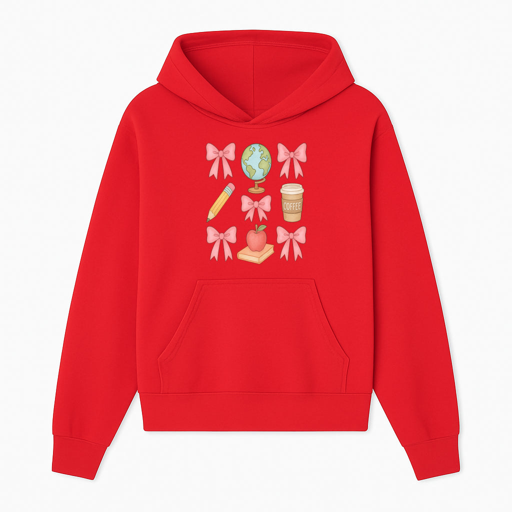 Colorful School and Coffee Themed Stickers Set with Bows, Apple, Globe, Pencil, and Books - Cute Teacher Gifts - Hoodie 1758093393820.jpg