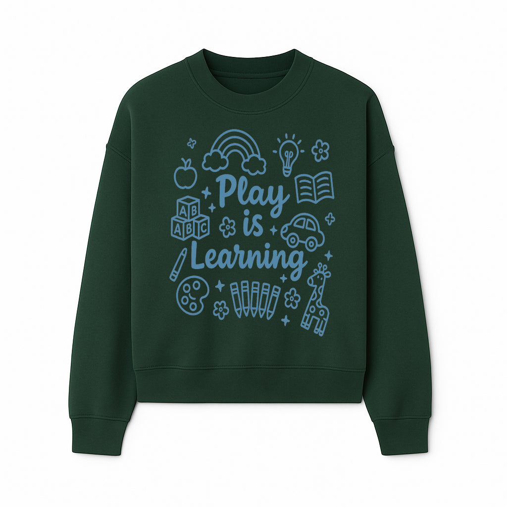 Play is Learning Kids Wall Art - Educational Nursery Decor with Rainbow, Blocks, and Fun Illustrations for Children s Room - Sweatshirt 1758093393857.jpg
