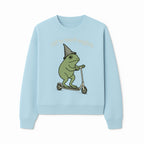 Funny Frog Scooting Off to Teach English T-Shirt, Cute Teacher Gift, Humorous Classroom Apparel, Whimsical Design for ESL Educators - Sweatshirt 1758093393877.jpg