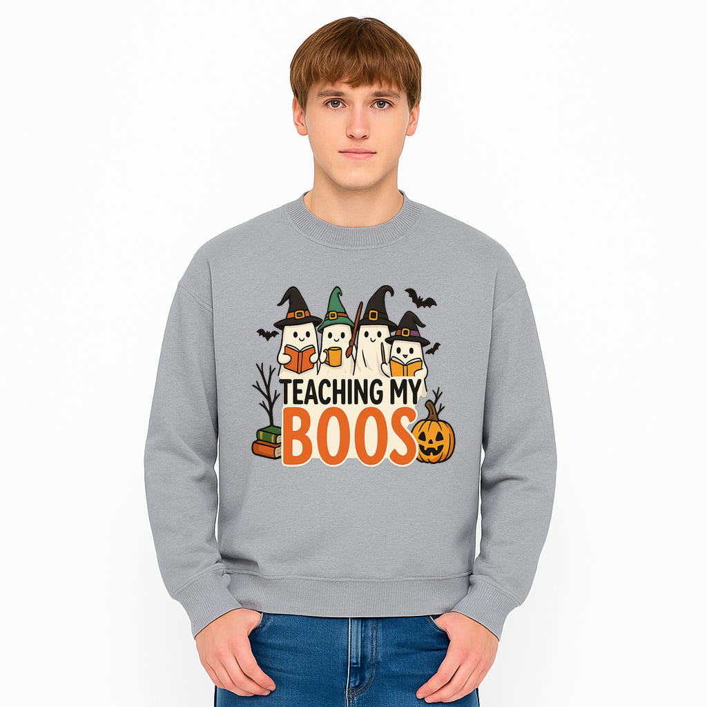 Teaching My Boos Halloween Ghosts Graphic Tee, Cute Witch Ghosts, Spooky Fun, Fall Apparel for Kids and Adults - Sweatshirt 1758093393883.jpg