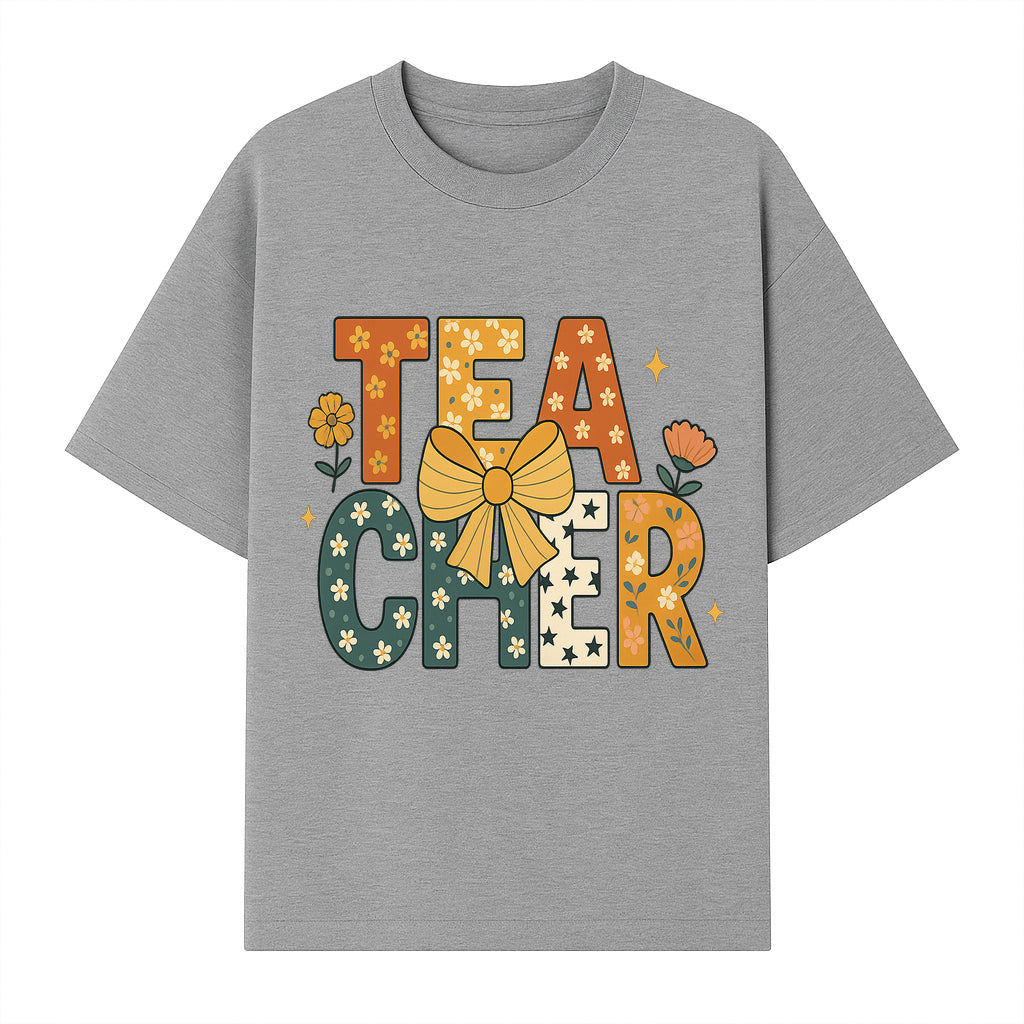 Floral Teacher Appreciation Art Print with Ribbon - Cute Gifts for Educators and Classroom Decor - T-shirt 1758093393905.jpg