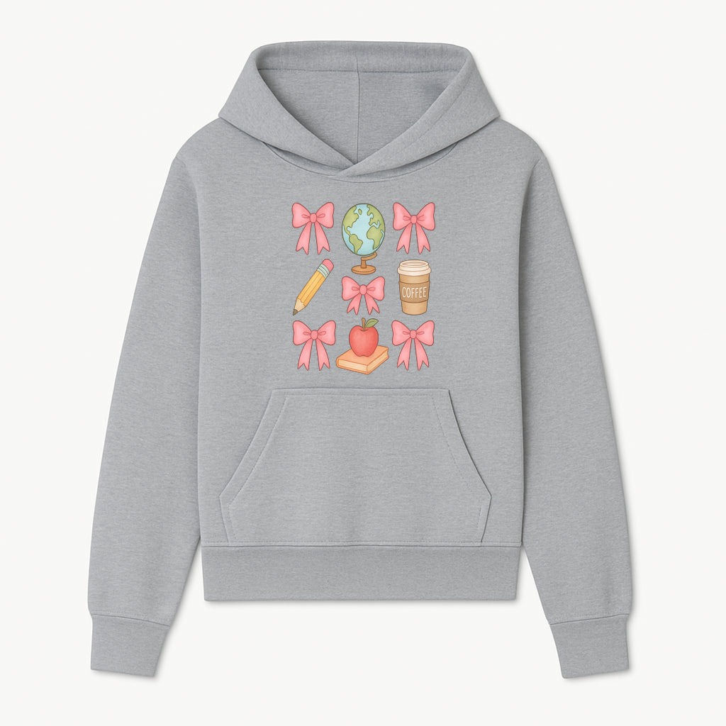 Colorful School and Coffee Themed Stickers Set with Bows, Apple, Globe, Pencil, and Books - Cute Teacher Gifts - Hoodie 1758093393989.jpg