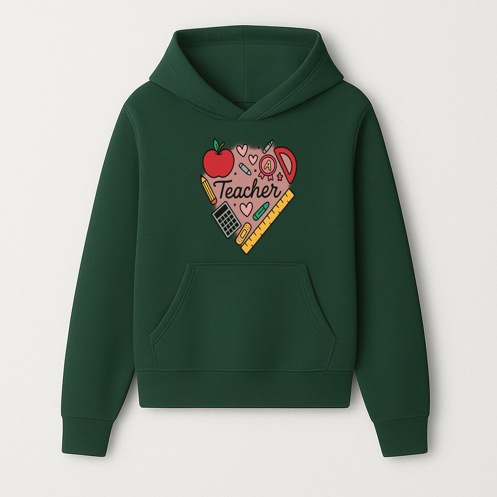 Teacher Appreciation Heart Design T-Shirt | Cute Apple, Supplies & Hearts | Perfect Gift for Educators - Hoodie 1758093393992.jpg