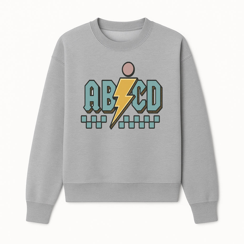 Colorful ABCD Lightning Bolt Graphic Tee for Kids - Fun, Educational, and Stylish Clothing - Sweatshirt 1758093394033.jpg