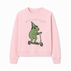 Funny Frog Scooting Off to Teach English T-Shirt, Cute Teacher Gift, Humorous Classroom Apparel, Whimsical Design for ESL Educators - Sweatshirt 1758093394059.jpg
