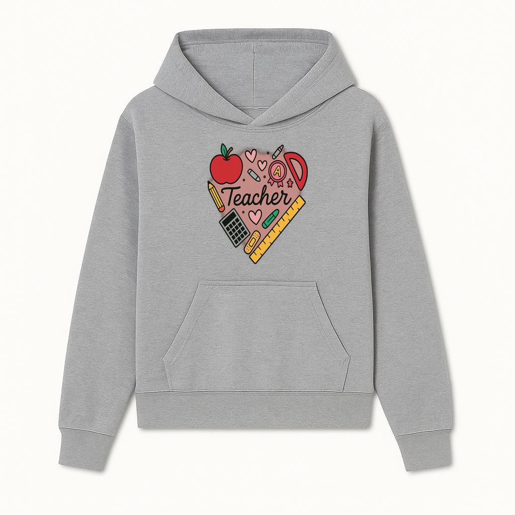 Teacher Appreciation Heart Design T-Shirt | Cute Apple, Supplies & Hearts | Perfect Gift for Educators - Hoodie 1758093394150.jpg