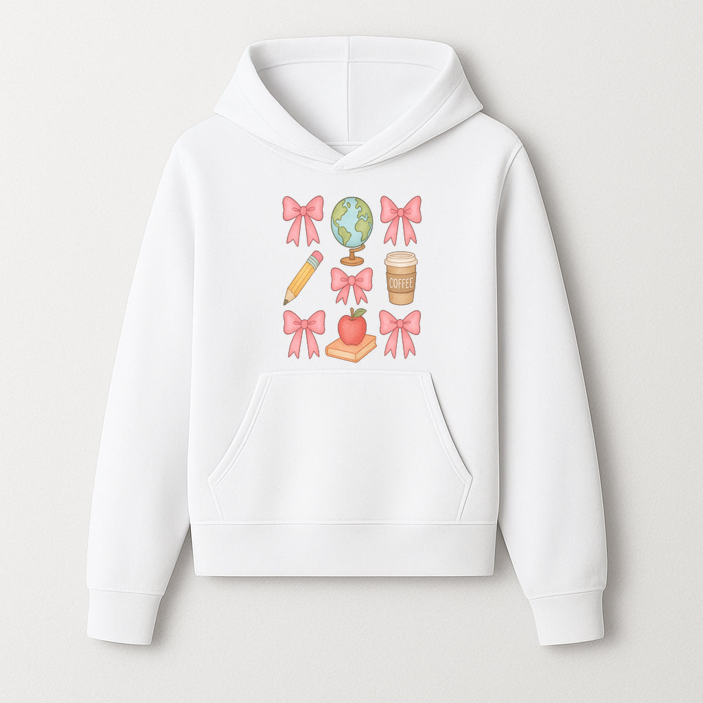 Colorful School and Coffee Themed Stickers Set with Bows, Apple, Globe, Pencil, and Books - Cute Teacher Gifts - Hoodie 1758093394152.jpg