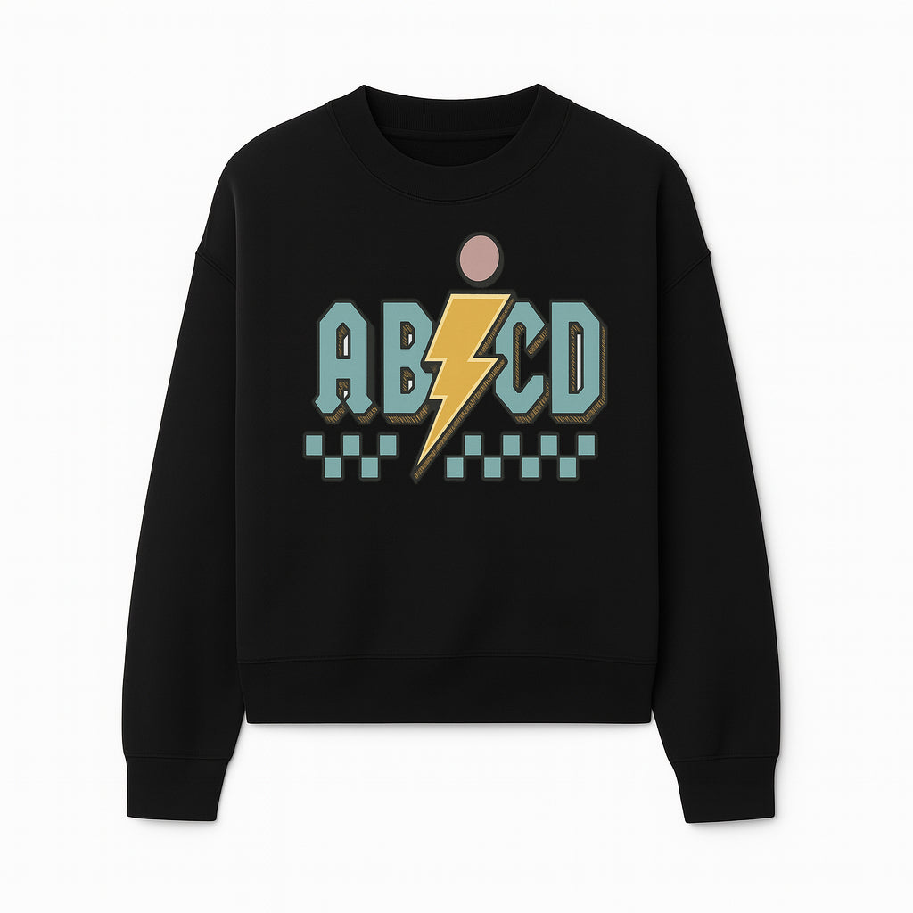 Colorful ABCD Lightning Bolt Graphic Tee for Kids - Fun, Educational, and Stylish Clothing - Sweatshirt 1758093394182.jpg