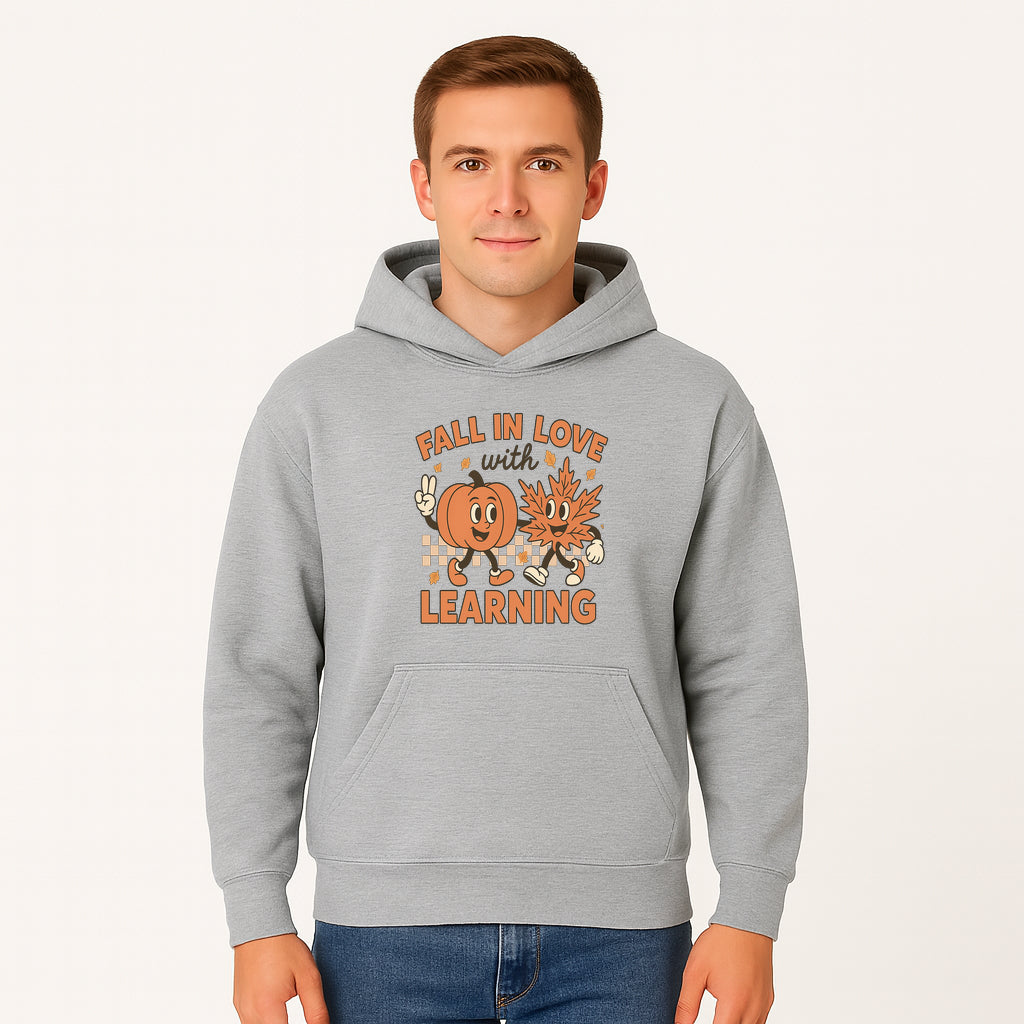 Fall in Love with Learning: Cute Pumpkin & Leaf Character Autumn School Decor - Hoodie 1758093394194.jpg