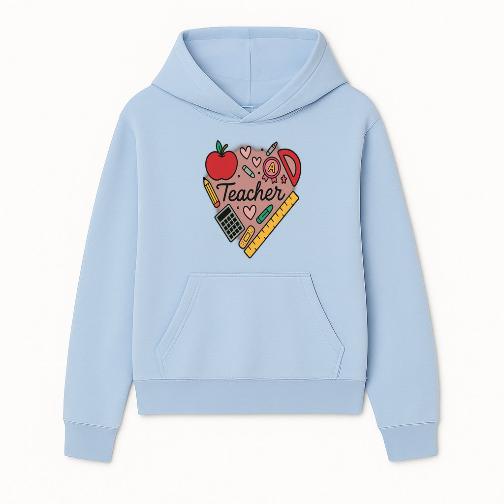 Teacher Appreciation Heart Design T-Shirt | Cute Apple, Supplies & Hearts | Perfect Gift for Educators - Hoodie 1758093394334.jpg