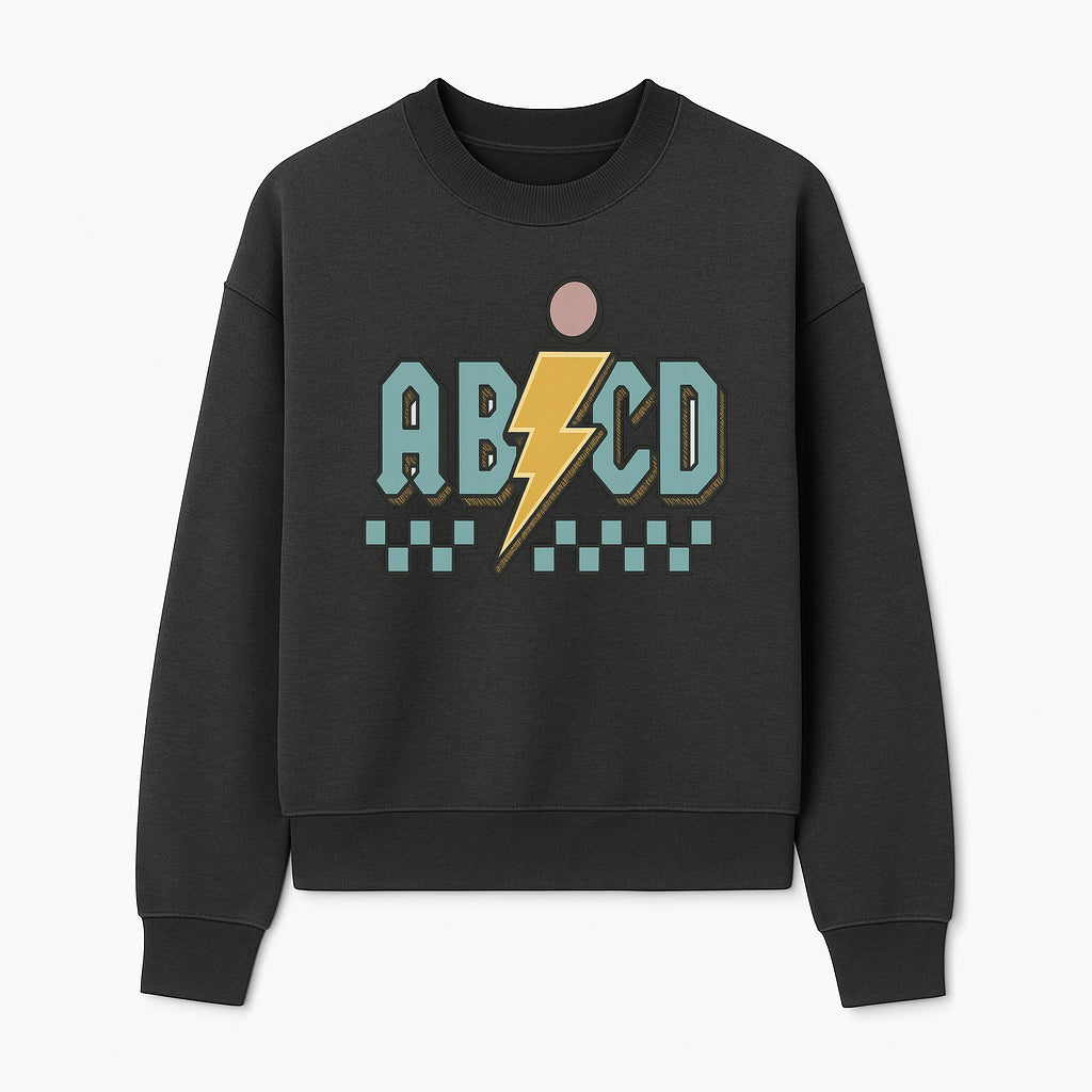 Colorful ABCD Lightning Bolt Graphic Tee for Kids - Fun, Educational, and Stylish Clothing - Sweatshirt 1758093394388.jpg