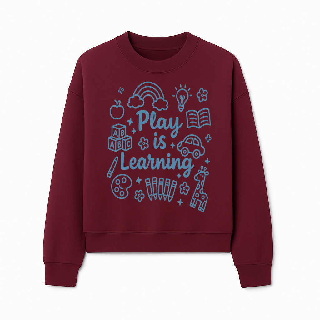 Play is Learning Kids Wall Art - Educational Nursery Decor with Rainbow, Blocks, and Fun Illustrations for Children s Room - Sweatshirt 1758093394514.jpg