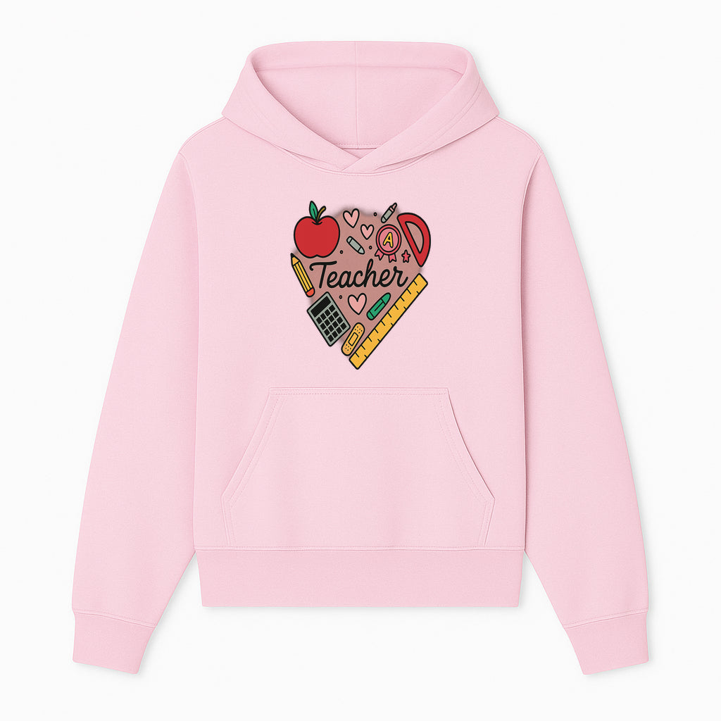Teacher Appreciation Heart Design T-Shirt | Cute Apple, Supplies & Hearts | Perfect Gift for Educators - Hoodie 1758093394514.jpg