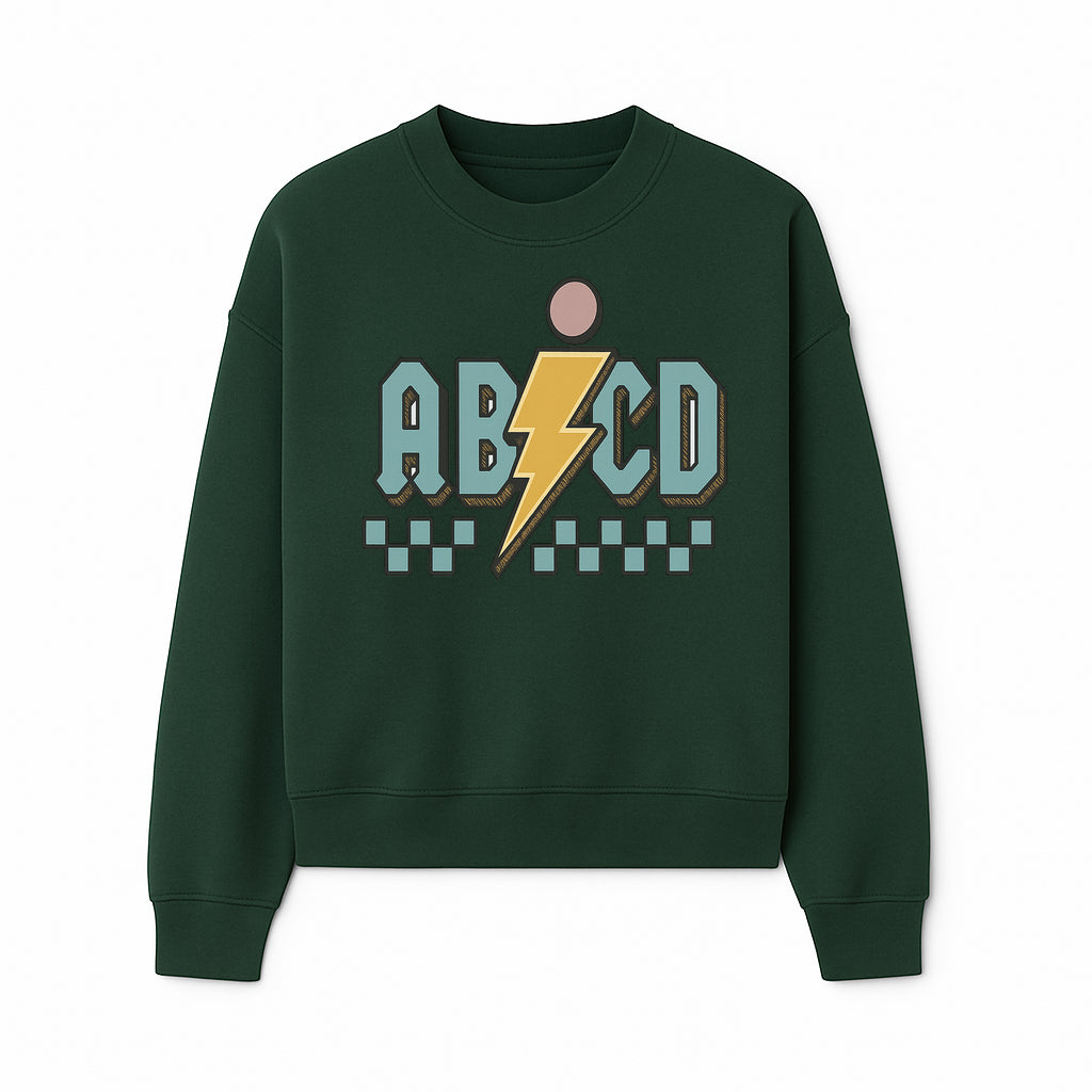 Colorful ABCD Lightning Bolt Graphic Tee for Kids - Fun, Educational, and Stylish Clothing - Sweatshirt 1758093394549.jpg