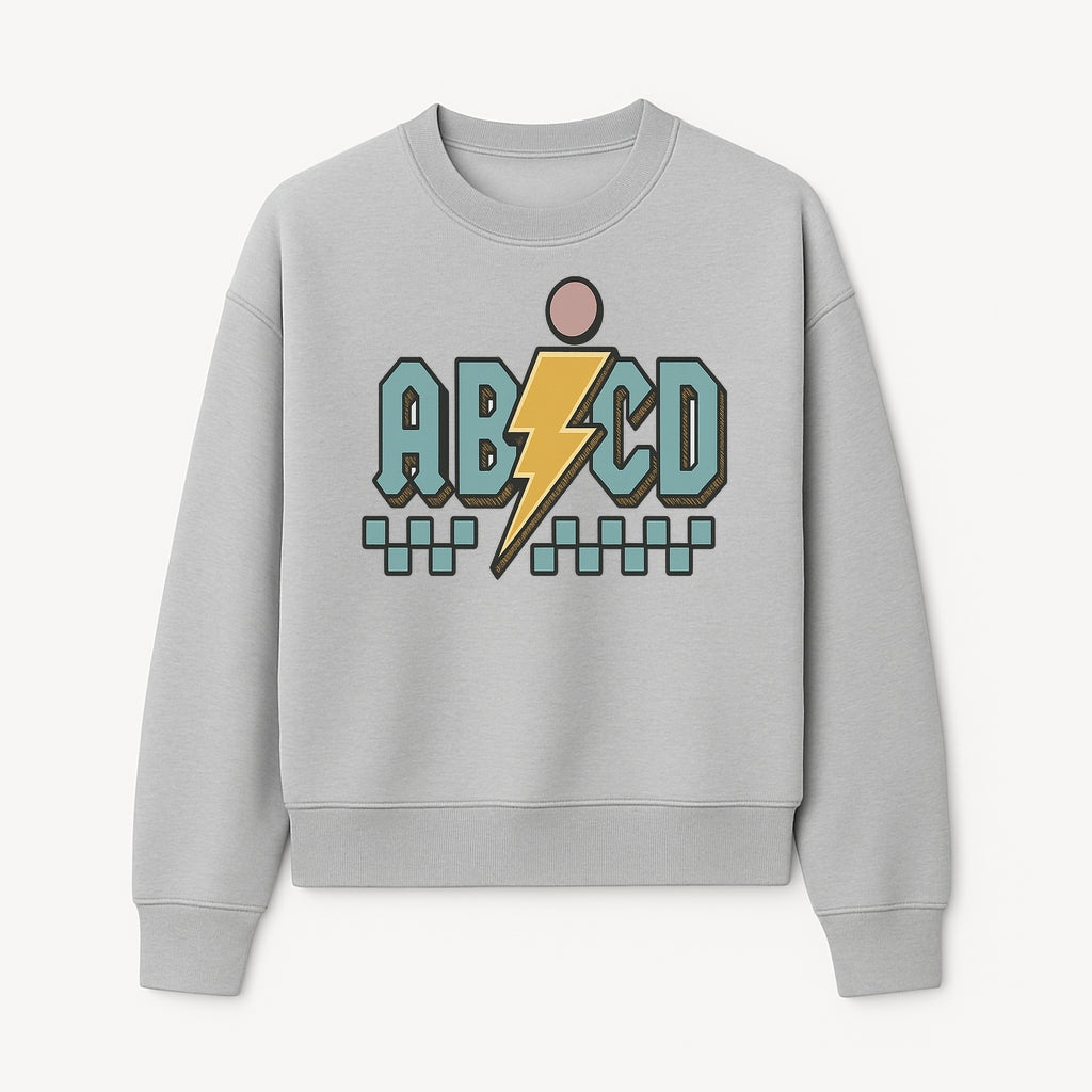 Colorful ABCD Lightning Bolt Graphic Tee for Kids - Fun, Educational, and Stylish Clothing - Sweatshirt 1758093394702.jpg