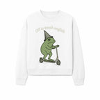 Funny Frog Scooting Off to Teach English T-Shirt, Cute Teacher Gift, Humorous Classroom Apparel, Whimsical Design for ESL Educators - Sweatshirt 1758093394855.jpg