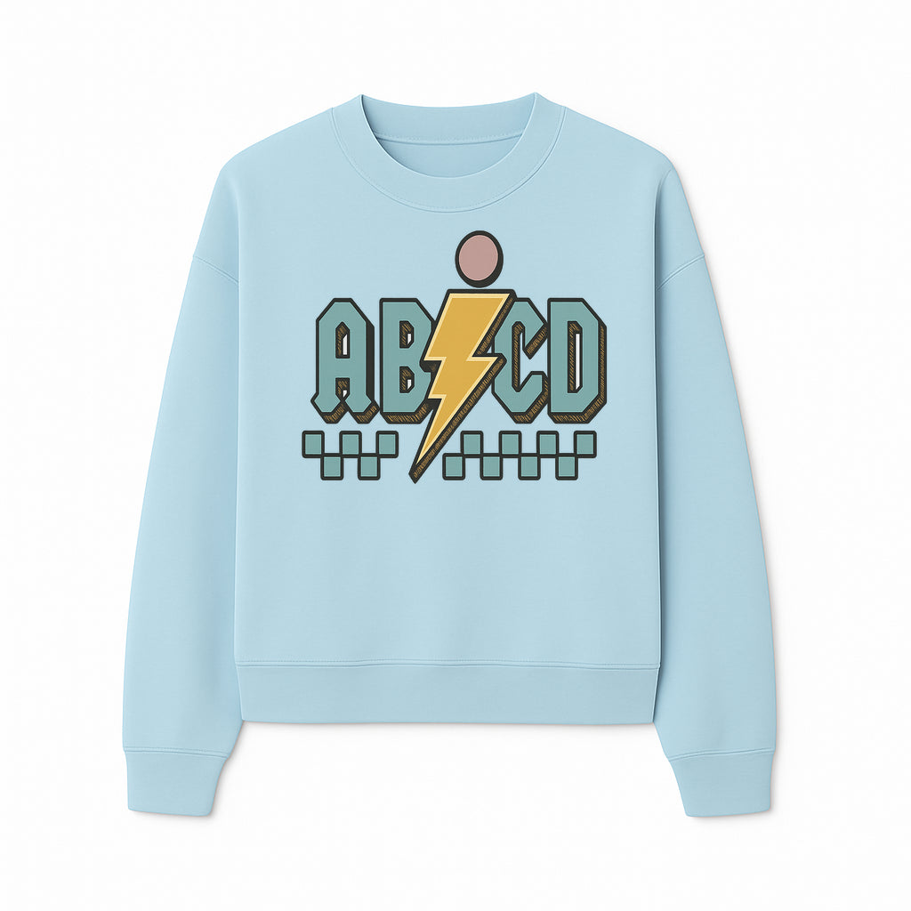Colorful ABCD Lightning Bolt Graphic Tee for Kids - Fun, Educational, and Stylish Clothing - Sweatshirt 1758093394885.jpg