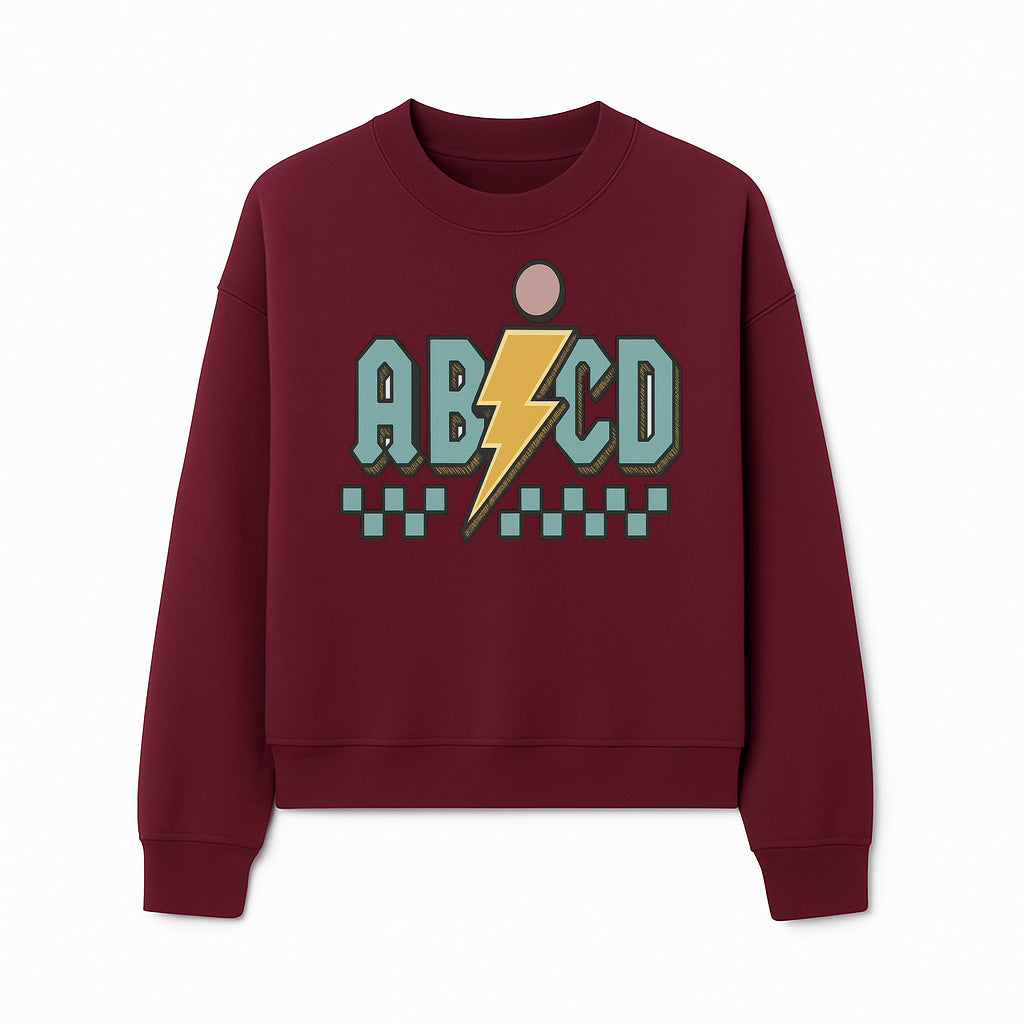 Colorful ABCD Lightning Bolt Graphic Tee for Kids - Fun, Educational, and Stylish Clothing - Sweatshirt 1758093395179.jpg