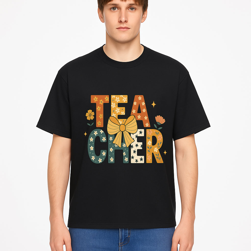 Floral Teacher Appreciation Art Print with Ribbon - Cute Gifts for Educators and Classroom Decor - T-shirt 1758093395234.jpg
