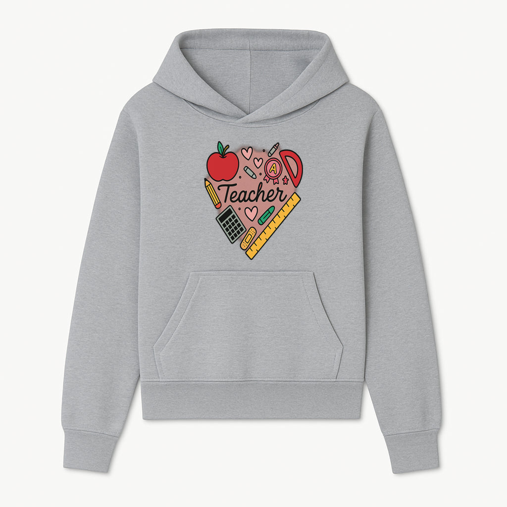 Teacher Appreciation Heart Design T-Shirt | Cute Apple, Supplies & Hearts | Perfect Gift for Educators - Hoodie 1758093395256.jpg