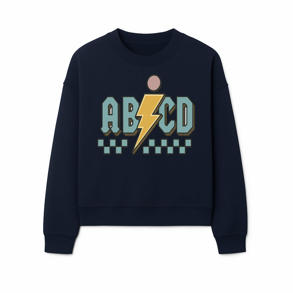Colorful ABCD Lightning Bolt Graphic Tee for Kids - Fun, Educational, and Stylish Clothing - Sweatshirt 1758093395379.jpg