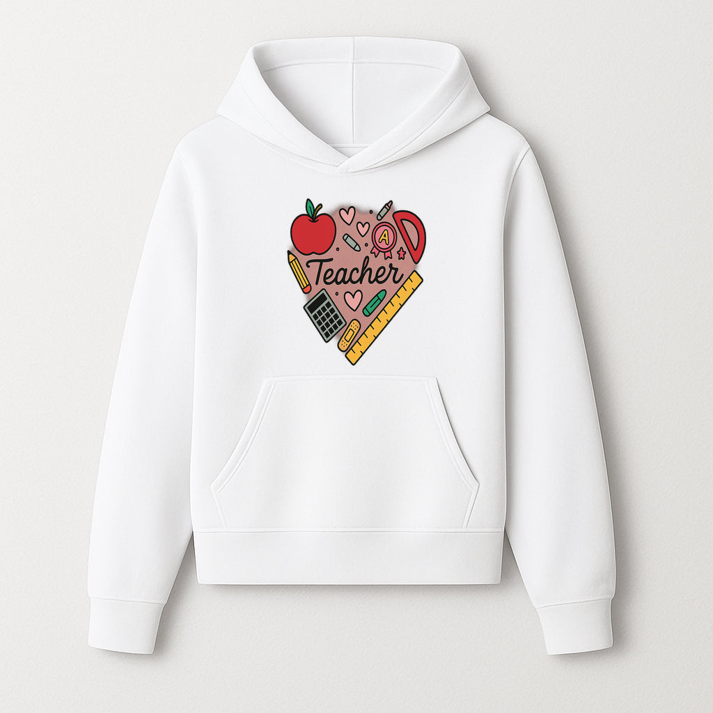 Teacher Appreciation Heart Design T-Shirt | Cute Apple, Supplies & Hearts | Perfect Gift for Educators - Hoodie 1758093395447.jpg
