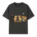 Cute Farm Animal Art Print - Cows with Books, Flower, and Butterfly - Whimsical Home Decor for Animal Lovers and Kids' Rooms - T-shirt 1758093395540.jpg