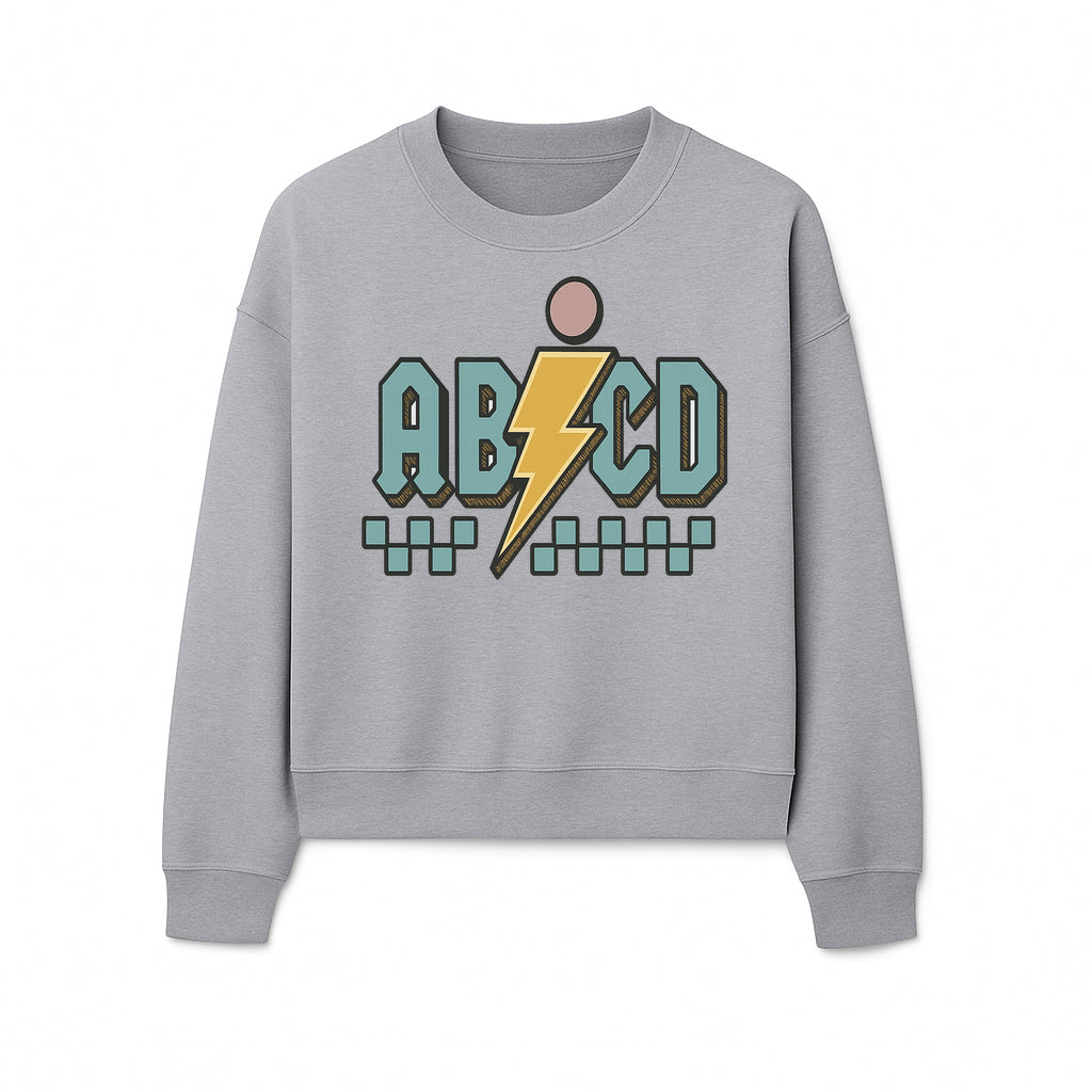 Colorful ABCD Lightning Bolt Graphic Tee for Kids - Fun, Educational, and Stylish Clothing - Sweatshirt 1758093395803.jpg