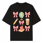 Colorful School and Coffee Themed Stickers Set with Bows, Apple, Globe, Pencil, and Books - Cute Teacher Gifts - T-shirt 1758093395862.jpg