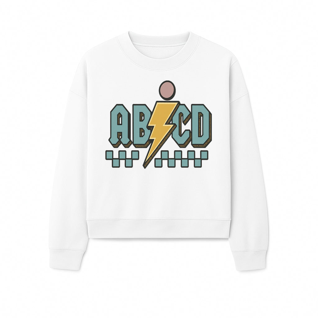 Colorful ABCD Lightning Bolt Graphic Tee for Kids - Fun, Educational, and Stylish Clothing - Sweatshirt 1758093395953.jpg
