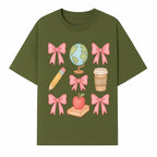 Colorful School and Coffee Themed Stickers Set with Bows, Apple, Globe, Pencil, and Books - Cute Teacher Gifts - T-shirt 1758093396203.jpg