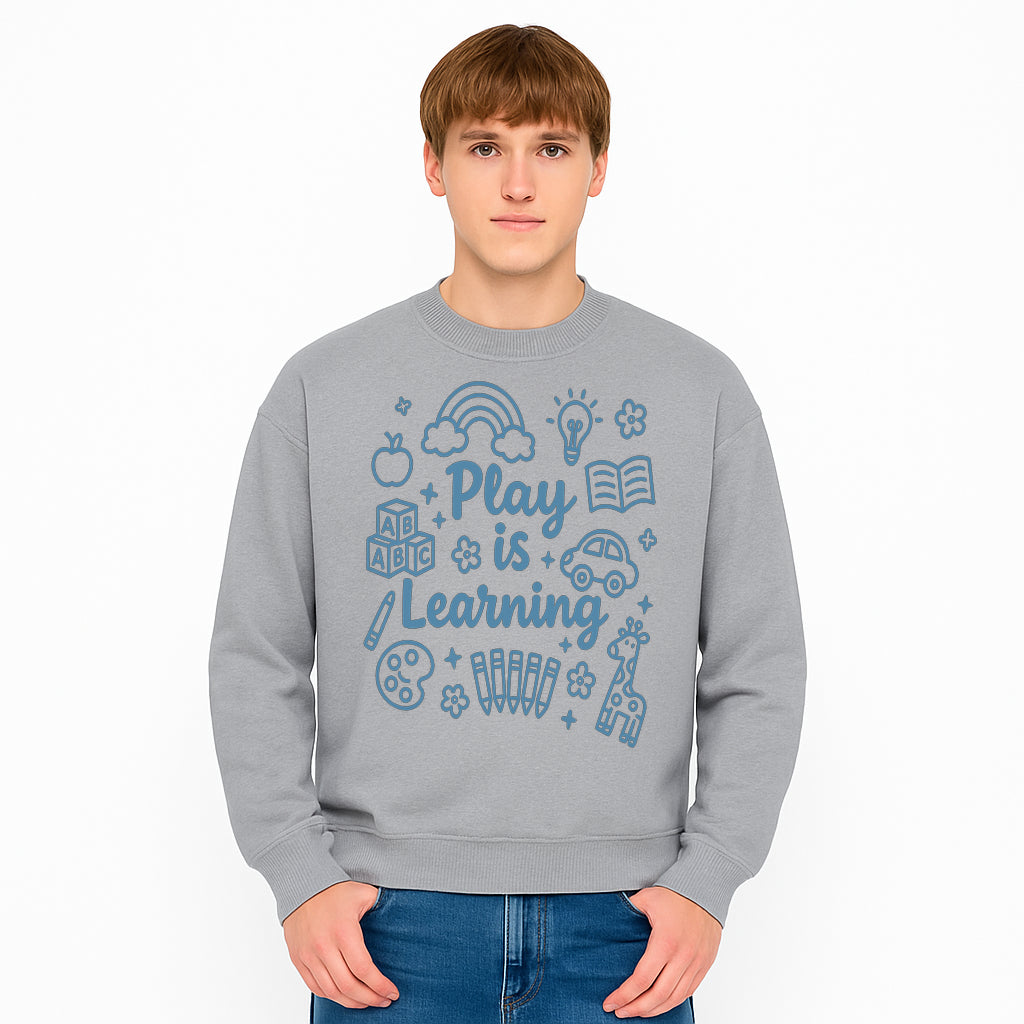 Play is Learning Kids Wall Art - Educational Nursery Decor with Rainbow, Blocks, and Fun Illustrations for Children s Room - Sweatshirt 1758093396353.jpg