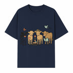 Cute Farm Animal Art Print - Cows with Books, Flower, and Butterfly - Whimsical Home Decor for Animal Lovers and Kids' Rooms - T-shirt 1758093396691.jpg