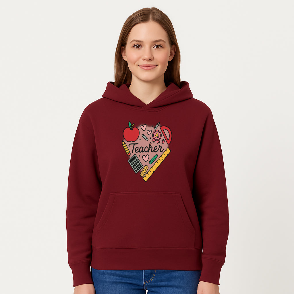 Teacher Appreciation Heart Design T-Shirt | Cute Apple, Supplies & Hearts | Perfect Gift for Educators - Hoodie 1758093396741.jpg